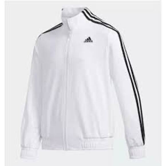 adidas Other - Adidas White Full Zip Track Jacket Black 3 Stripe XL 16 Athletic